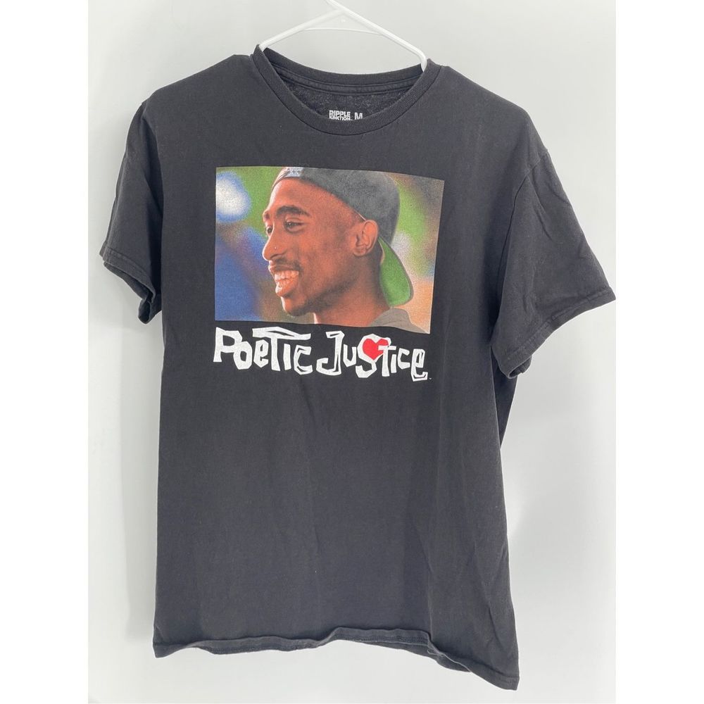 Poetic Justice Movie Shirt Women Medium Black Short Sleeve Tupac Ripple Junction